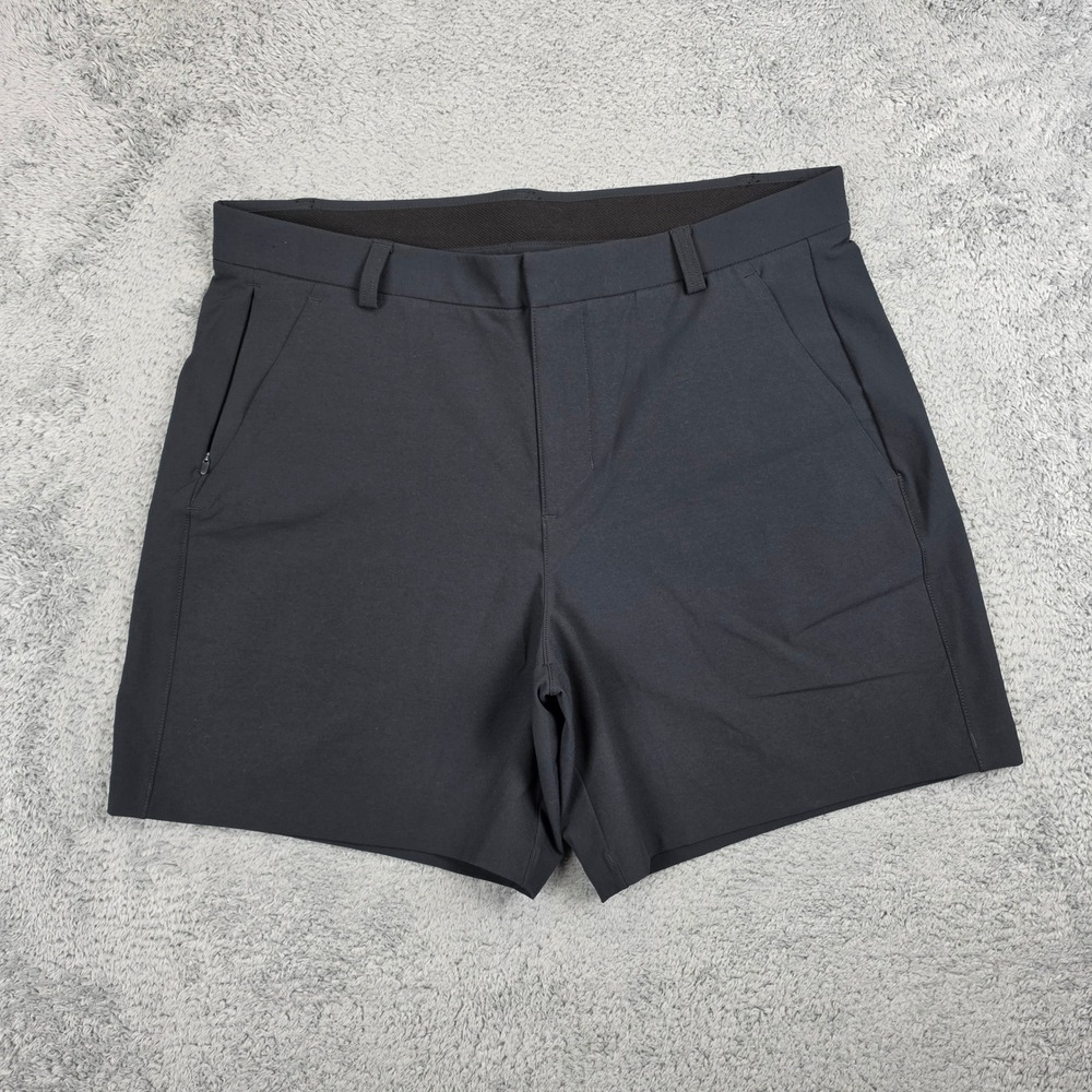 NOBULL Performance Chino Shorts Mens 34 Black Athletic Tech 7" Inseam Stretch